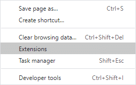 Now, click on Extensions 