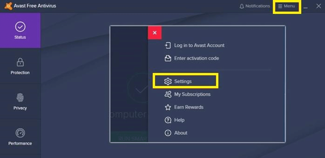 Now, click on Settings as shown below | How to Fix ARK Unable to query server info for invite Error