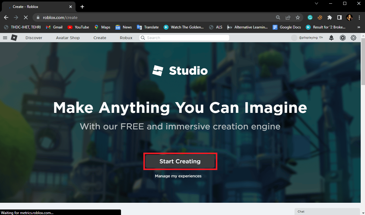 click on Start Creating
