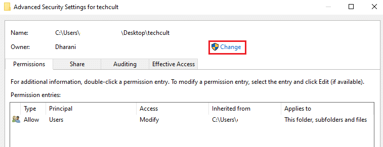 Now, click on the Change option. Fix Service Error 1053 on Windows 10