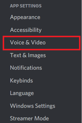 click on Voice and video