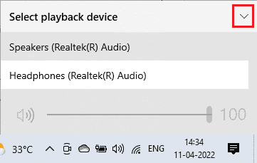 Now, click on your preferable audio device and check if the audio plays through the selected device