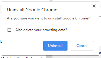 Now, confirm the prompt by clicking on Uninstall