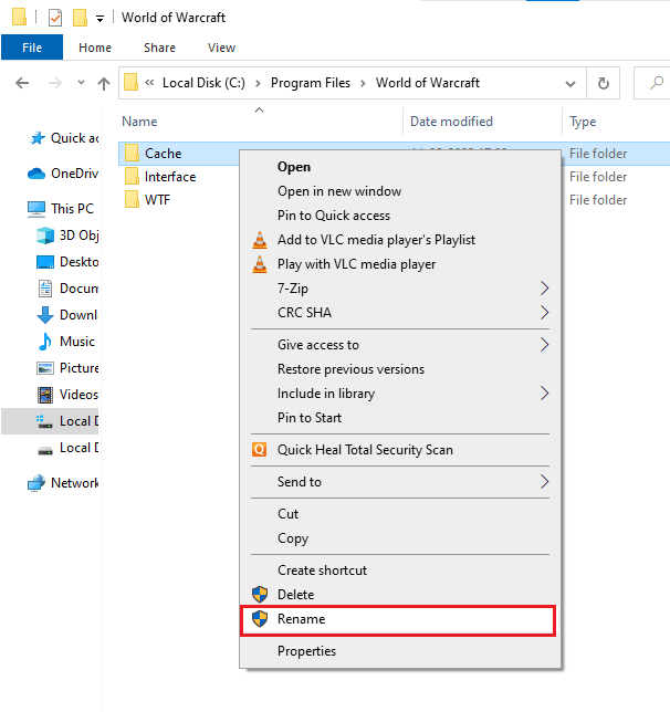 select the Rename option. Fix WOW51900309 Error in Windows 10