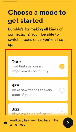  Now follow the instructed steps and enter the necessary details | Does bumble show inactive profiles 