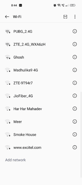 Now, from the available Wifi networks locate the one to which you want to connect to.