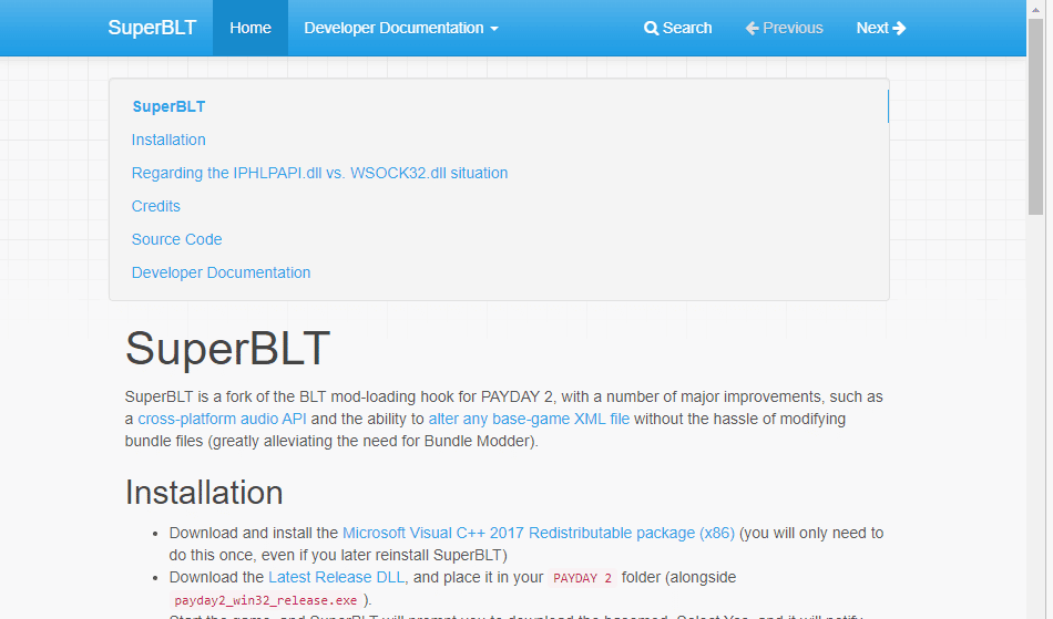 go to the to the SuperBLT installation page