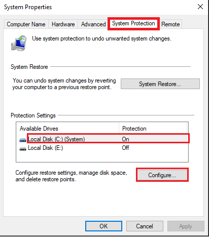 select Local Disk C from the list and click on Configure. Fix C Drive Keeps Filling Up for No Reason