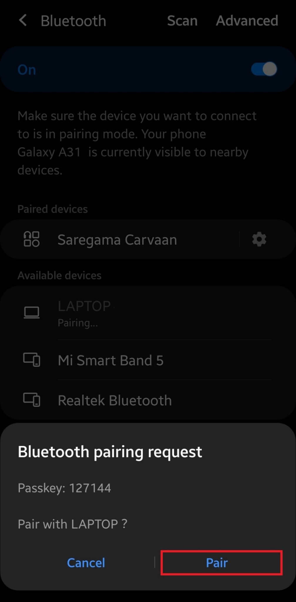 Now it will ask for Bluetooth pairing request. Tap on Pair | How To Change Bluetooth Device Name in Windows 10
