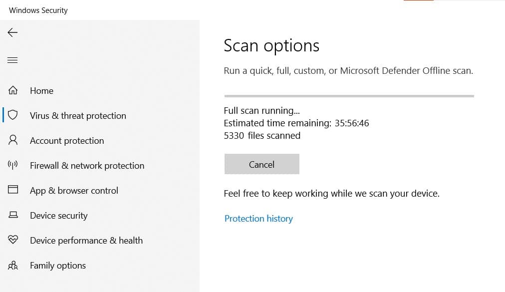 Now it will start the full scan for the whole system and it will take time to complete, see below image. Fix Yellow Screen of Death Error in Windows 10