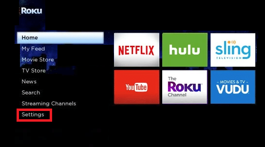 Now, launch Roku on your TV and click on Settings. How to Install Kodi on Smart TV