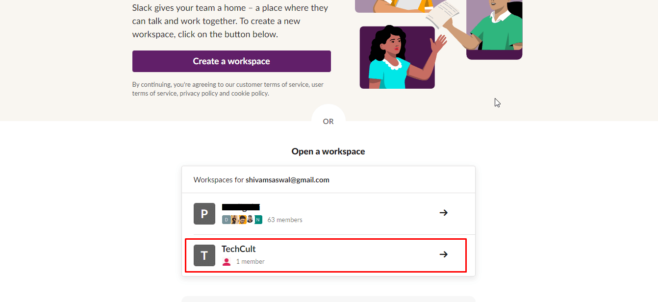 Now, Launch the Slack workshop that you want to leave because of any reason.