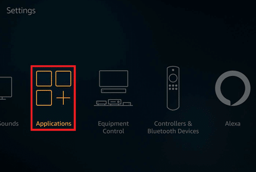 Now, navigate to Applications in your Fire TV or Fire TV Stick