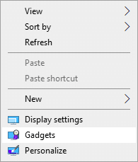 . Now, right-click on the desktop screen. Click on an option titled Gadgets. 