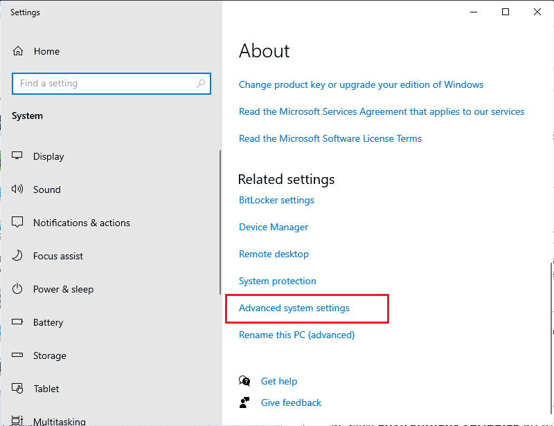 scroll down the right screen and click on Advanced system settings. Fix Java TM Platform SE Binary Not Responding in Windows 10