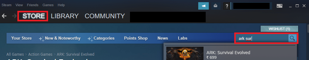 Now, search for your game in the search menu as shown below. Fix Steam Remote Play Not Working in Windows 10