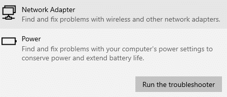 Now, select Run the troubleshooter, and the Power troubleshooter will be launched now. Fix There Are Currently No Power Options Available