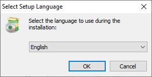 Ora seleziona la lingua da utilizzare durante l'installazione e fai clic su OK.