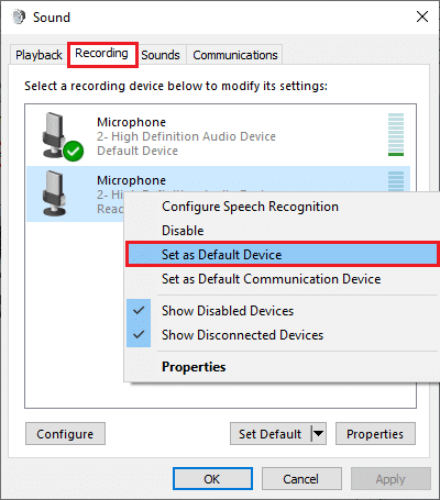 set as default device. Fix Zoom Audio Not Working Windows 10