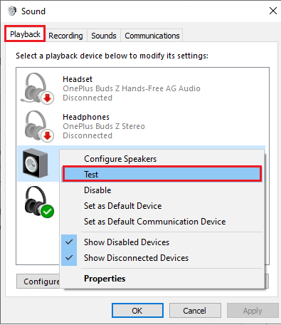 select the Test option. How to Perform 5.1 Surround Sound Test on Windows 10