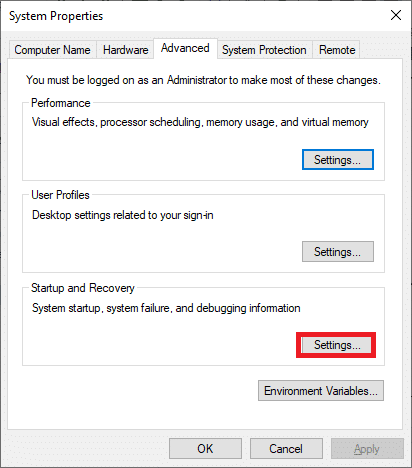 Now, switch to the Advanced tab and click on Settings… under Startup and Recovery. What is Windows 10 Boot Manager