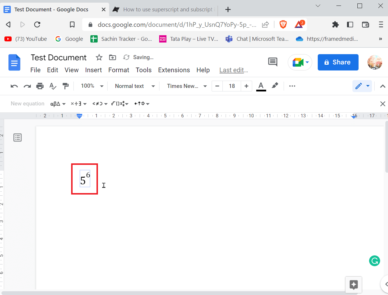 press Shift + 6 after entering a character. How to Add Arrows, Superscript and Symbols in Google Docs