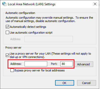 Now, to set up a proxy server, you must choose an anonymous IP address and Port numbers. 