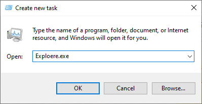 Now, type Exploere.exe in the upcoming box and click on the OK button. Fix 0x80004002 No such interface supported on Windows 10