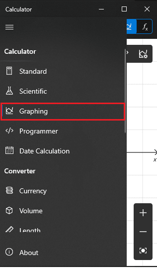 Now your Calculator app will show Graphing option