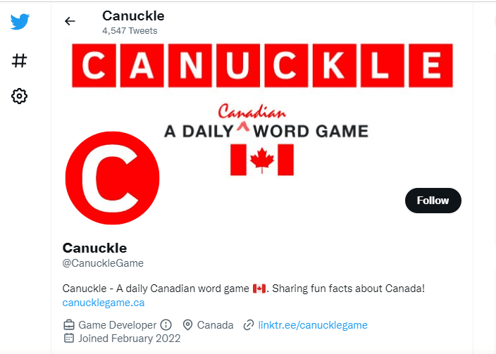 Официален Twitter акаунт на Canuckle