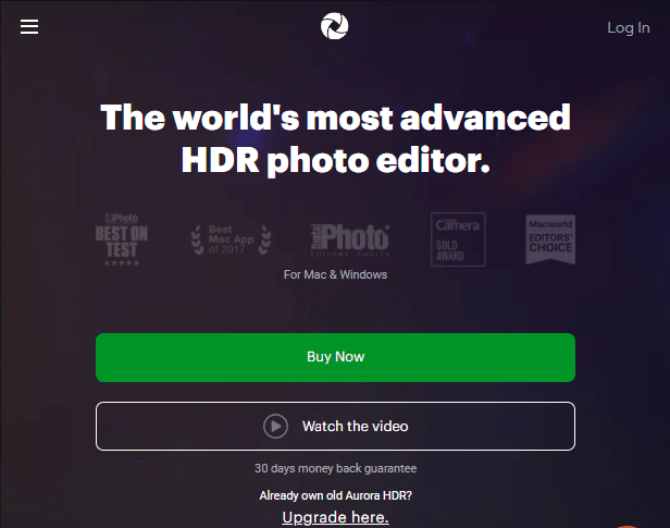 official website for Aurora HDR