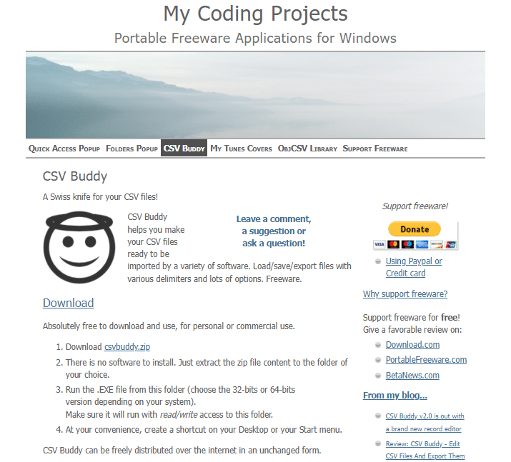 Official website for CSV buddy