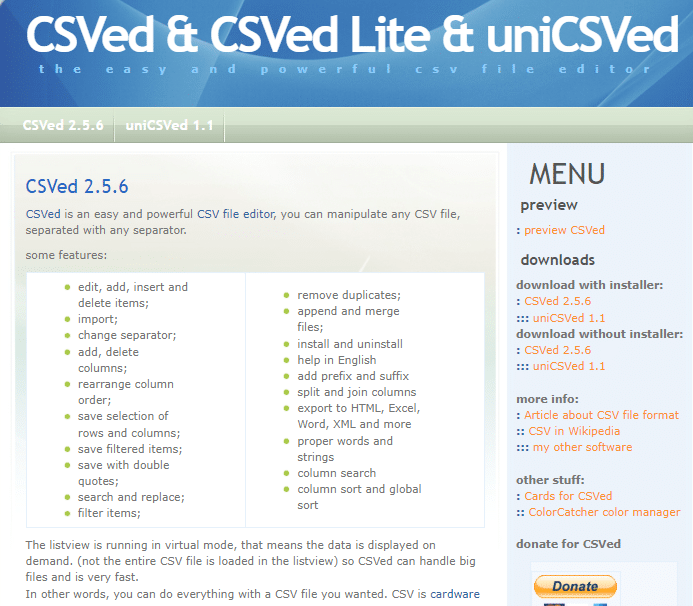 Official Website for CSVed