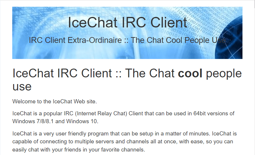 Официальный сайт IceChat