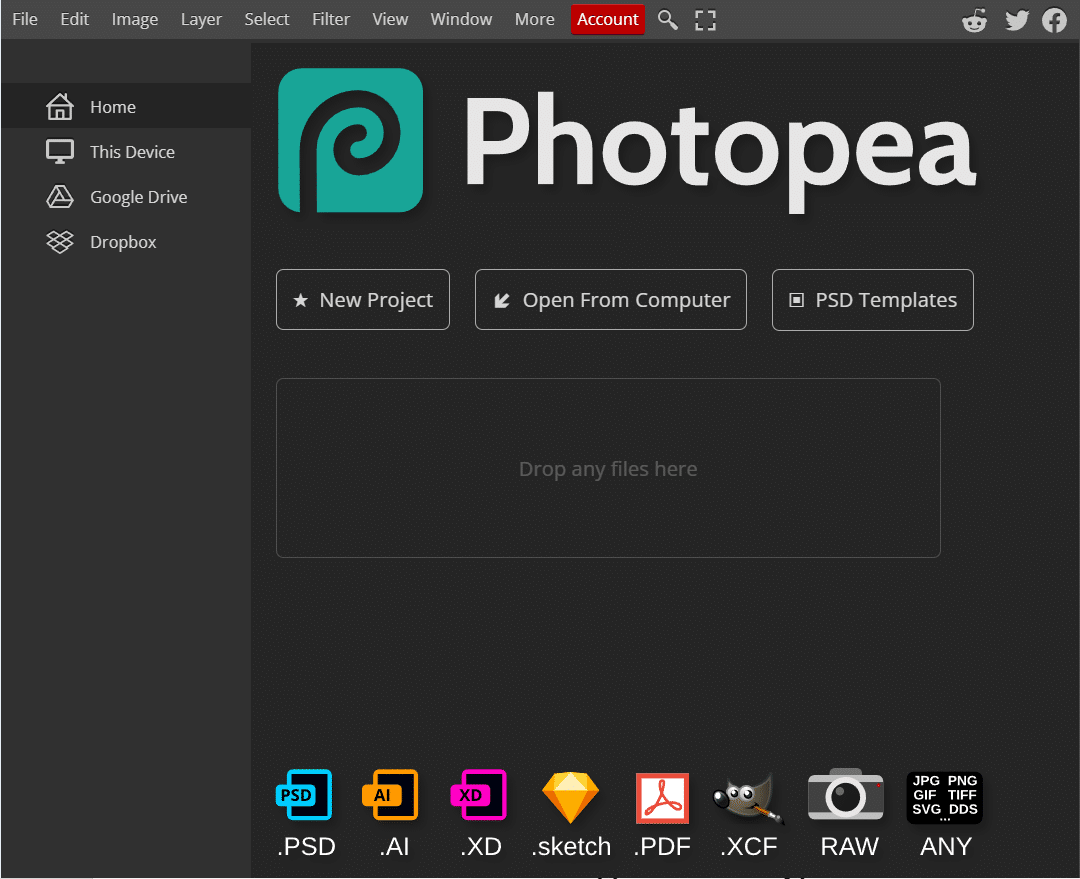Official website for Photopea