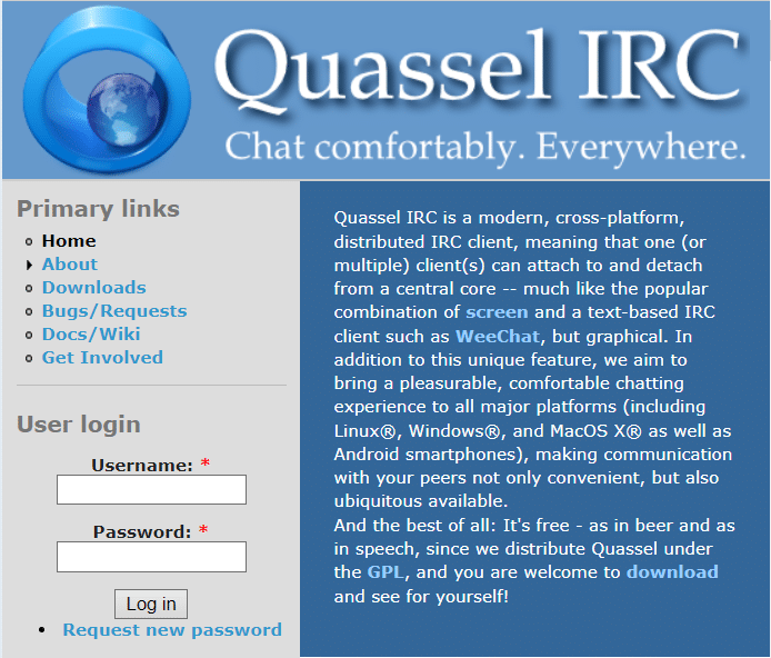 Официальный сайт Quassel IRC