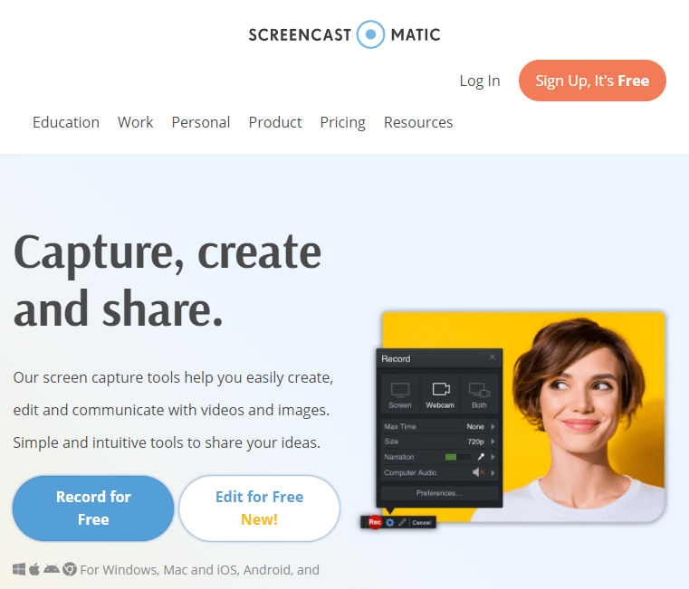 Официальный сайт Screencastomatic