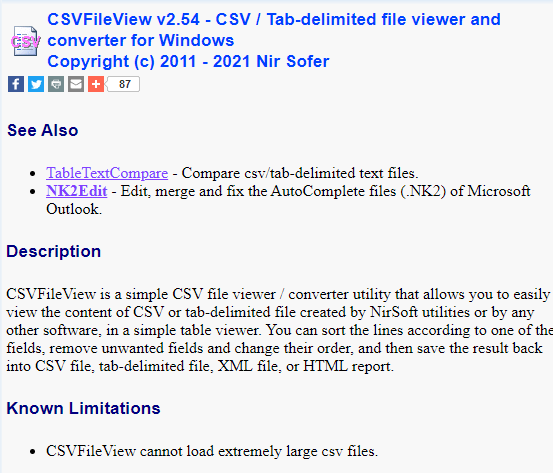 Official Website of CSVFileView Editor. Best CSV Editor for Windows