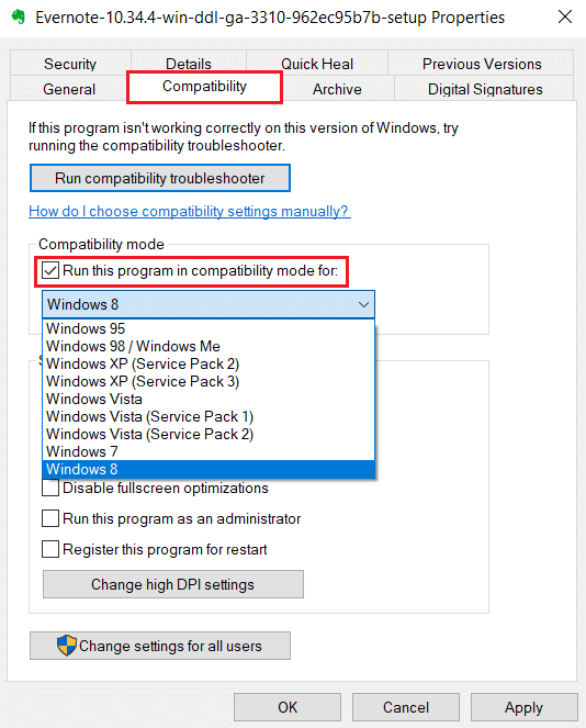 On Compatibility tab, check the Run this program in compatibility mode for. How to Fix NSIS Error Launching Installer