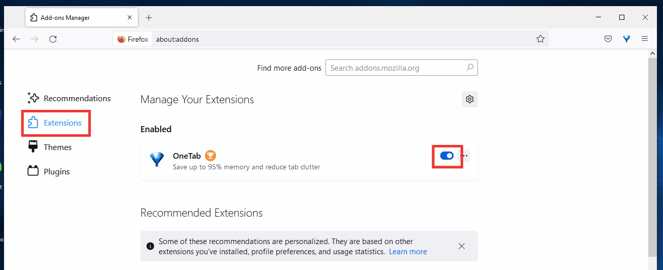 on the same page go to extensions section and disable any doubtful extension