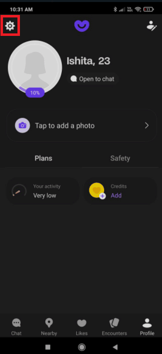 select the Setting option. How to Delete a Badoo Account