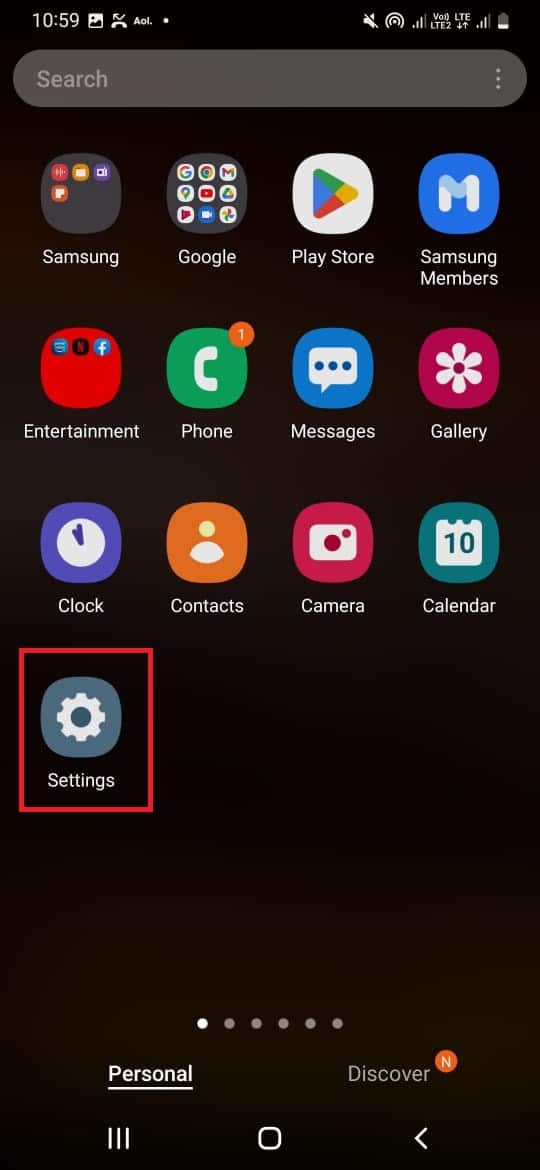 On your android phone, open the settings menu.