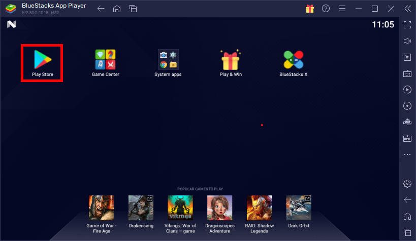 Once installed, launch Bluestacks and click on Play Store.