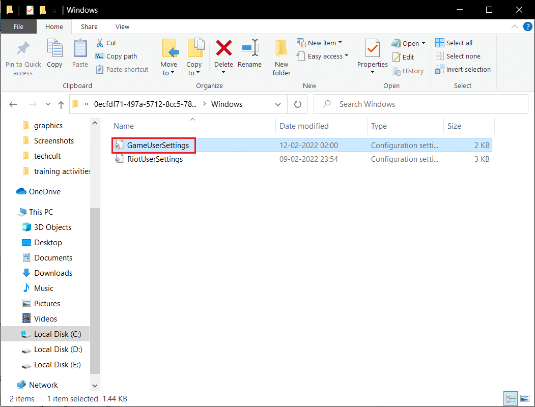 open GameUserSettings text file in Windows config saved Valorant local appdata folder