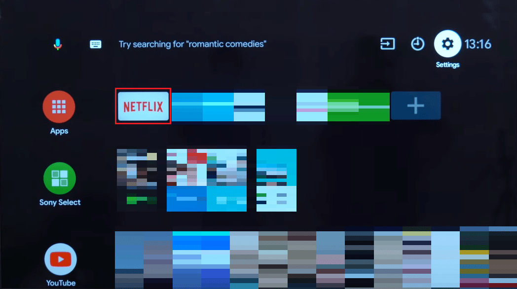 open Netflix app on sony smart tv