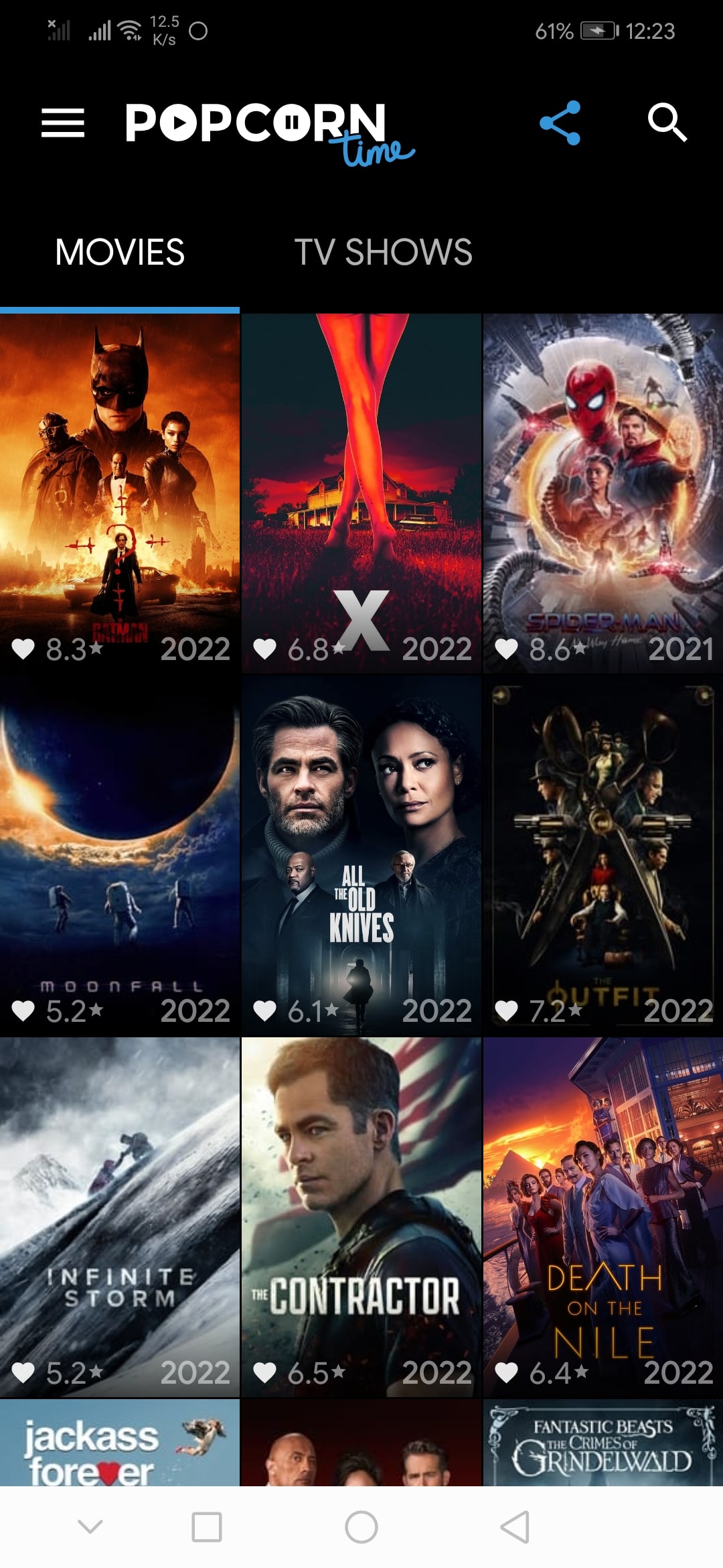 open Popcorn Time android app