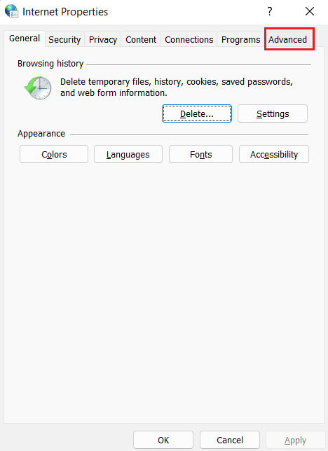 Open Advanced tab. Fix Err Proxy Connection Failed Chrome Error