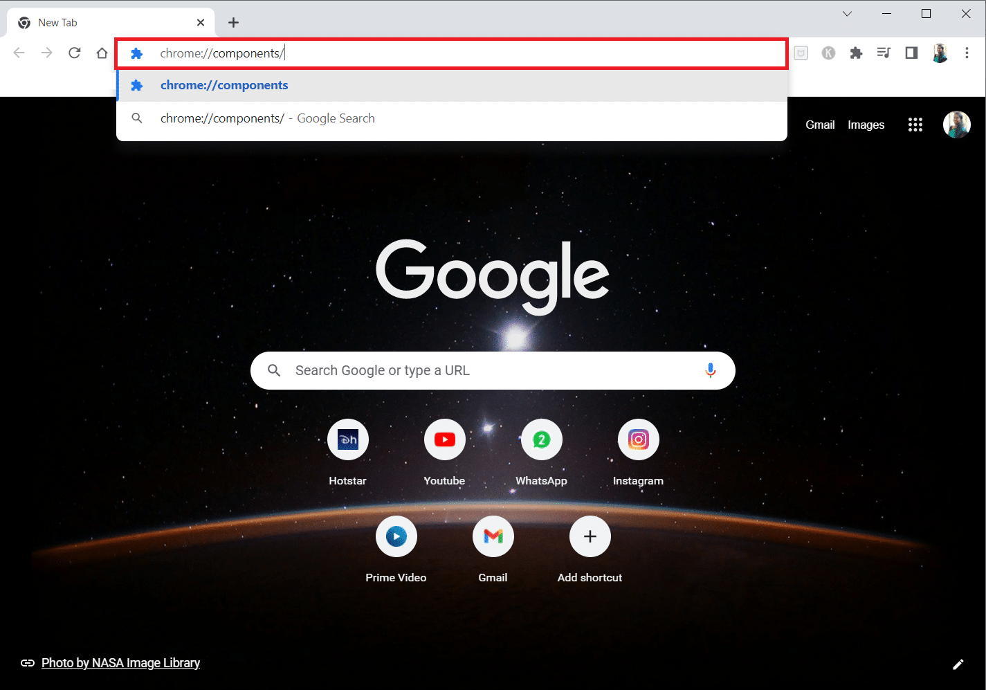 Open Chrome Components page. Fix Chrome Plugins Not Working in Windows 10