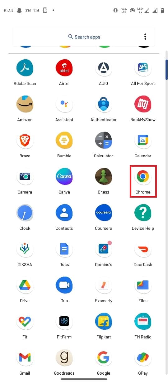 Open Google Chrome on your device