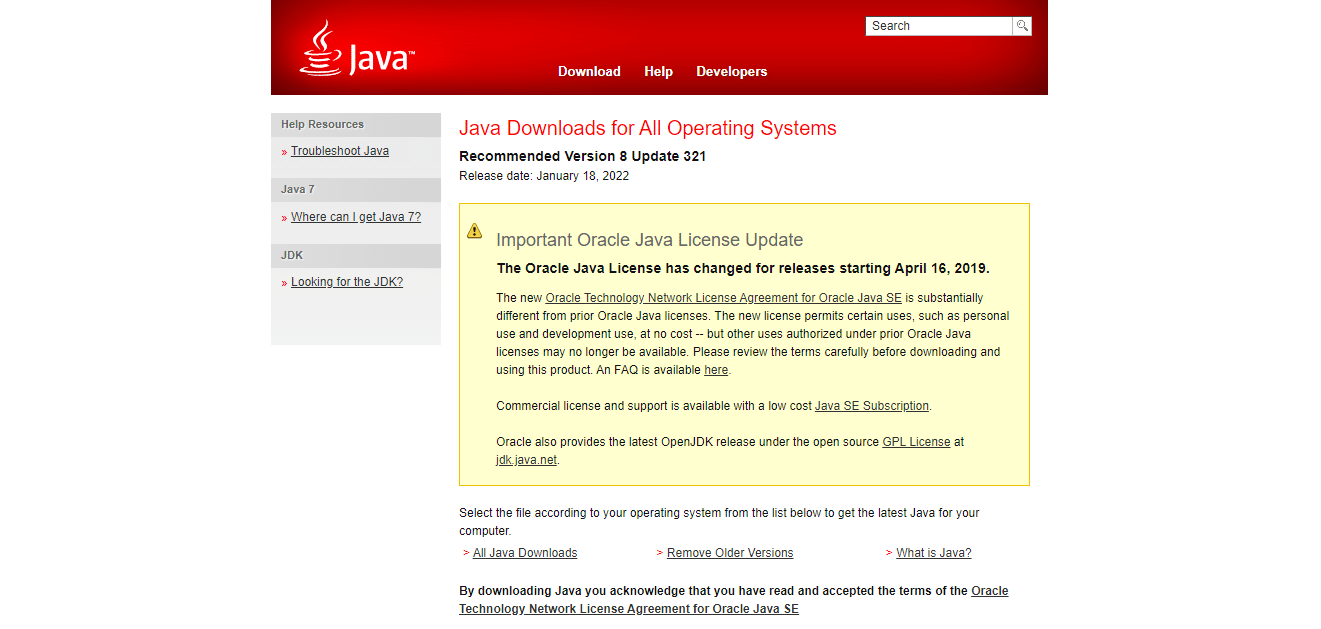 Open Java official website. How to Open JAR Files in Windows 10